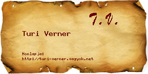 Turi Verner névjegykártya